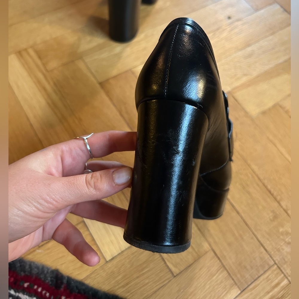 Jeffrey Campbell Black Platform Loafer Heels - Picture 10 of 13